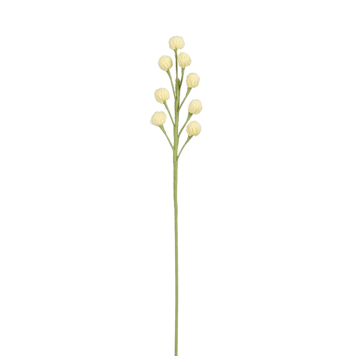 Virkad ljusgul blomma med små runda blommor för dekorativa buketter