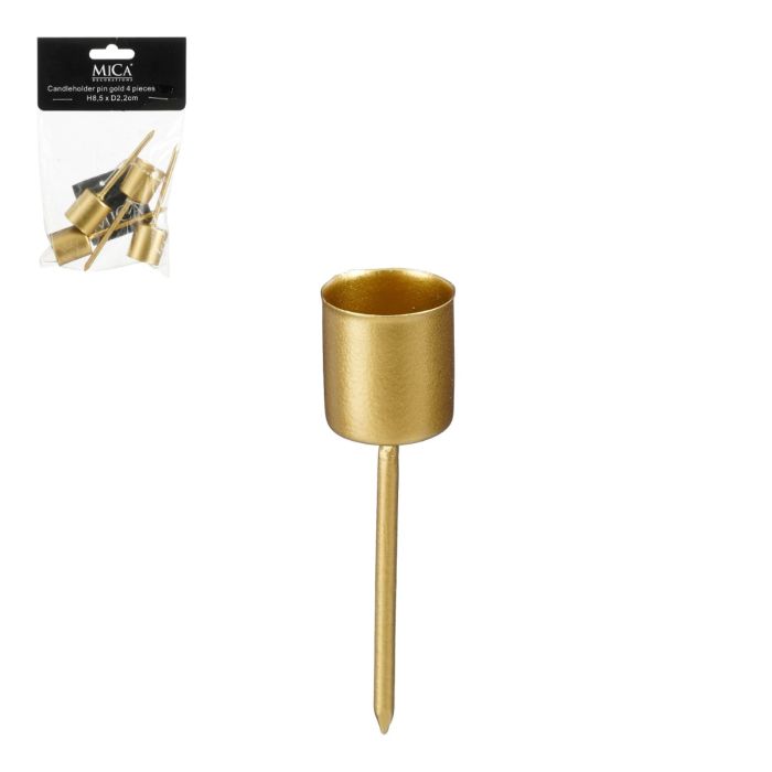 Ljushållare med spjut i guld, 4-pack