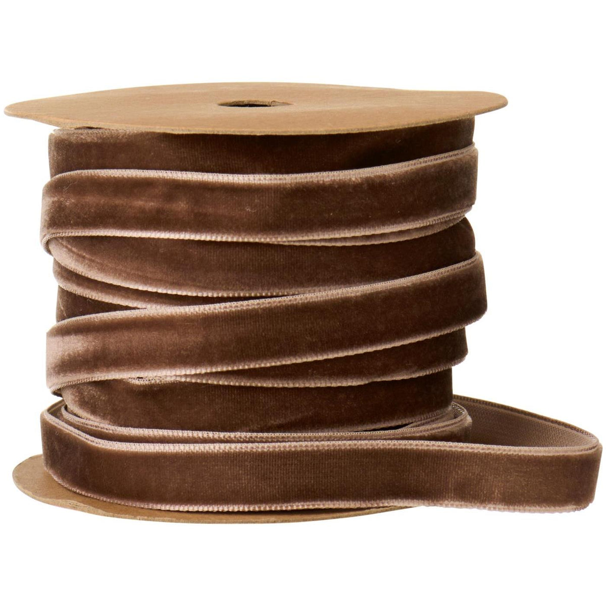 Brunt velourband från Ib Laursen på spole för presentinslagning, rosetter och dekorationer
