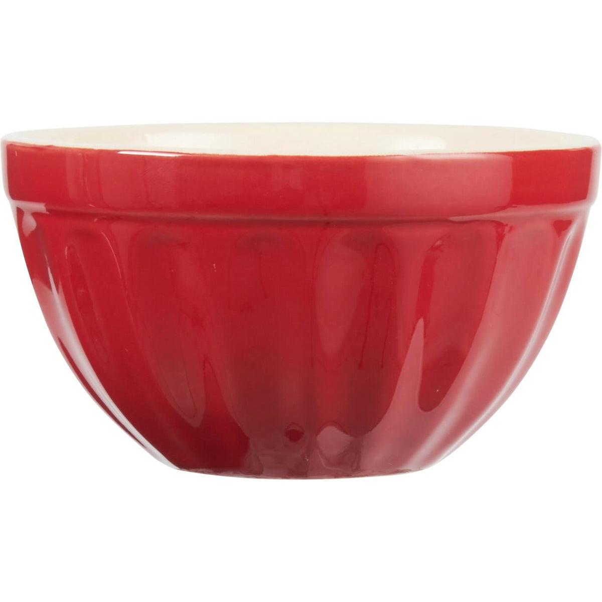 Müsliskål från Ib Laursen i färgen strawberry röd mynta med blank glasyr och cafélattefärgad insida