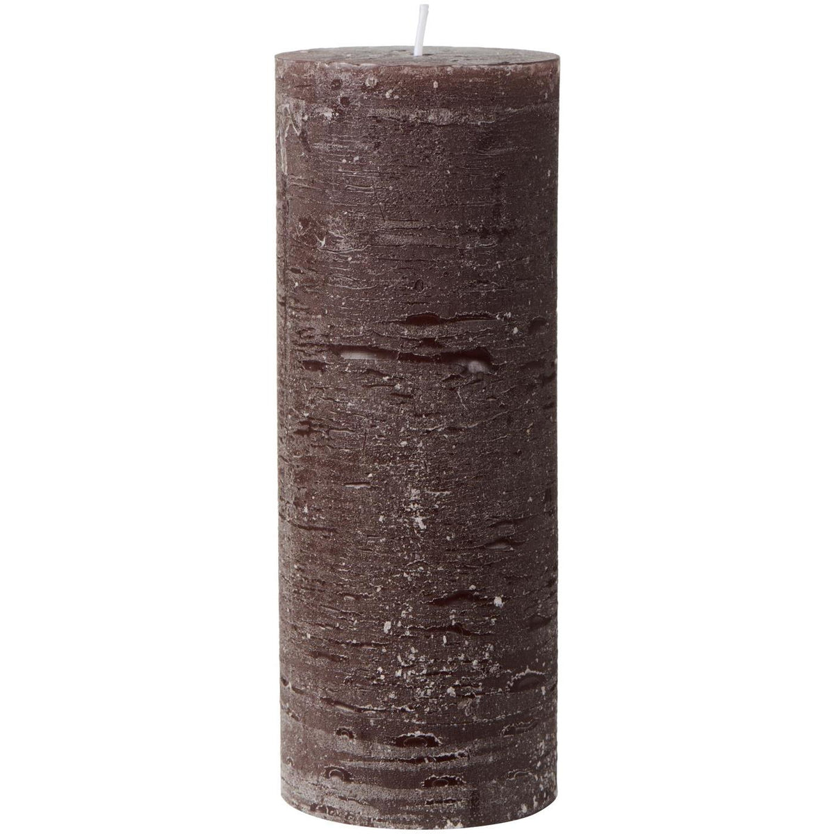 Högt Celia blockljus från Ib Laursen i chokladbrunt med rustik yta och ljusa patinerade detaljer