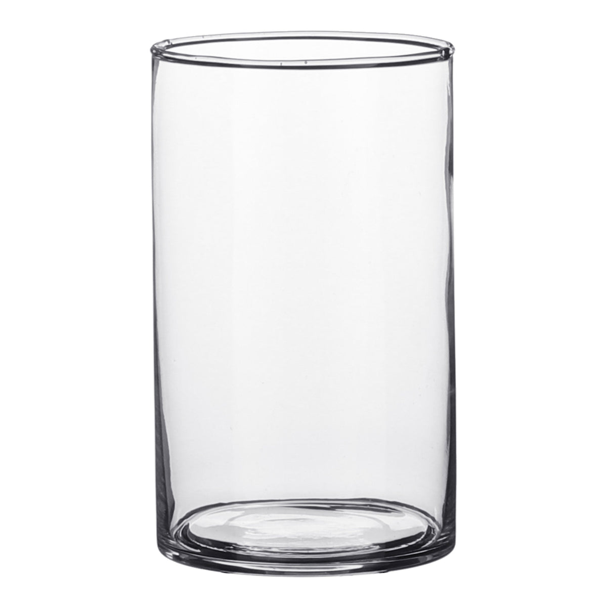 Liten cylindervas i klart glas för blommor, bordsdekorationer och kreativa uppställningar
