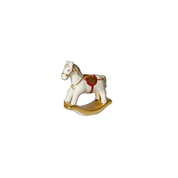 Ljusstake för tunna ljus gunghäst vit