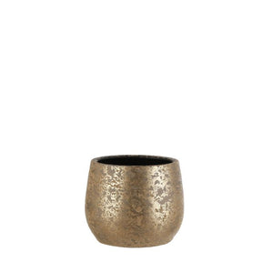Clemente urtepotte guldfarvet 20 cm høj 25 cm i dia