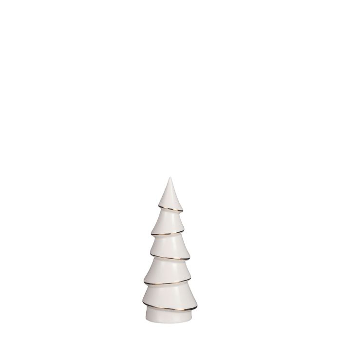 Hvidt juletræ i porcelæn 16 cm højt