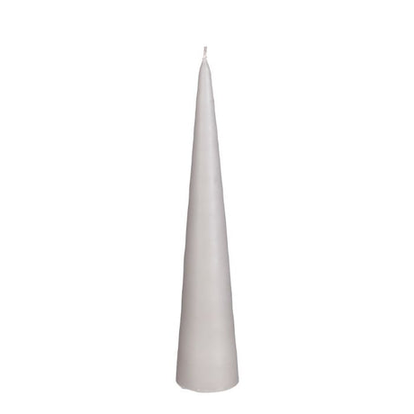 Kegleformet lys 25 cm højt lysegråt