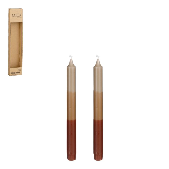 Trefarvede lys 2-pak brun