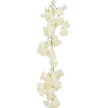 Blomsterranke med hvide blomster 180 cm.