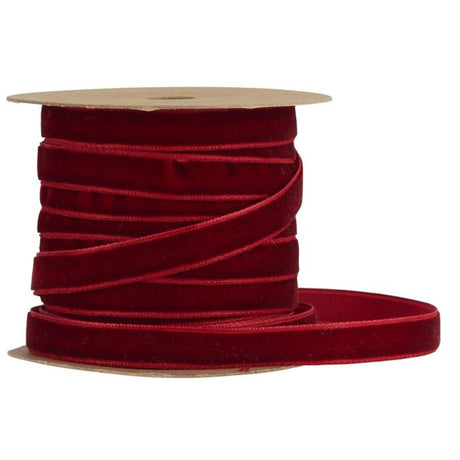 Bordeaux velourbånd på spole til gaveindpakning og kreative dekorationer