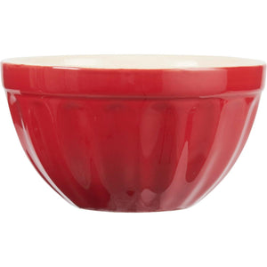 Müsliskål från Ib Laursen i färgen strawberry röd mynta med blank glasyr och cafélattefärgad insida