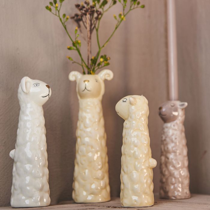 Vase får 13 cm gul