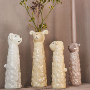 Vase får 18 cm gul