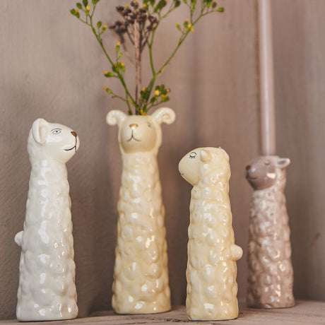 Vase får 18 cm gul