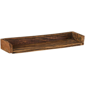 Rustik vägghylla i återvunnet trä från Ib Laursen UNIKA med mörk patina och upphöjda kanter