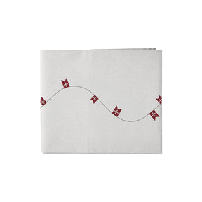 Fødselsdagsdug med flag coated 140 cm x 240 cm hvid fra Speedtsberg