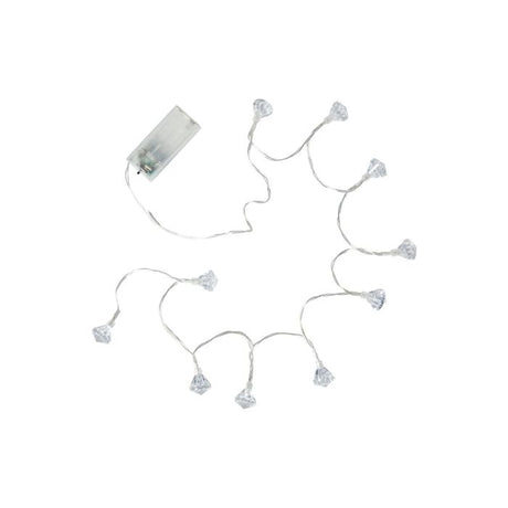 Lyskæde med 10 diamantformede LED lys fra Speedtsberg.