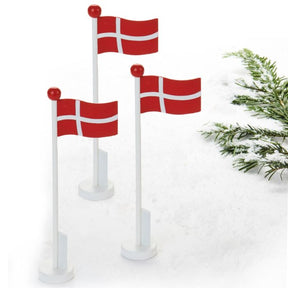 Flagstang med Dannebrog 20 cm høj 3-pak
