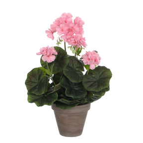 Kunstig pelargonie med lyserøde blomster 34 cm høj fra Mica