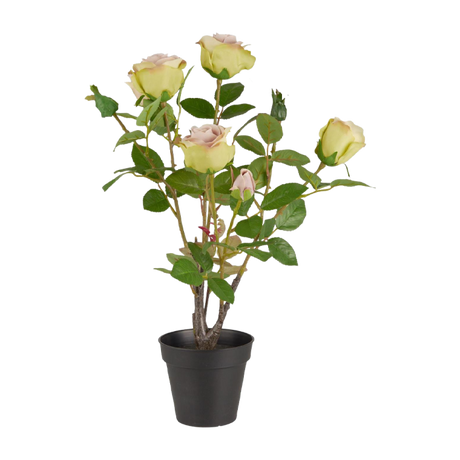Kunstig rose i rosa i potte fra Ib Laursen