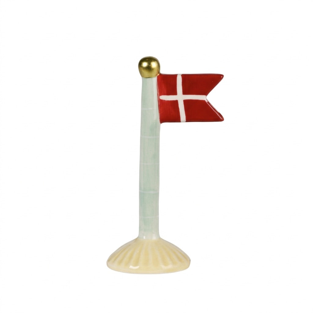 Flag 14 cm højt i keramik med lysegul fod fra Speedtsberg